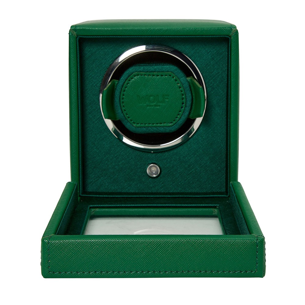  Wolf Single Watch Winder with Cover - Green - WOLF