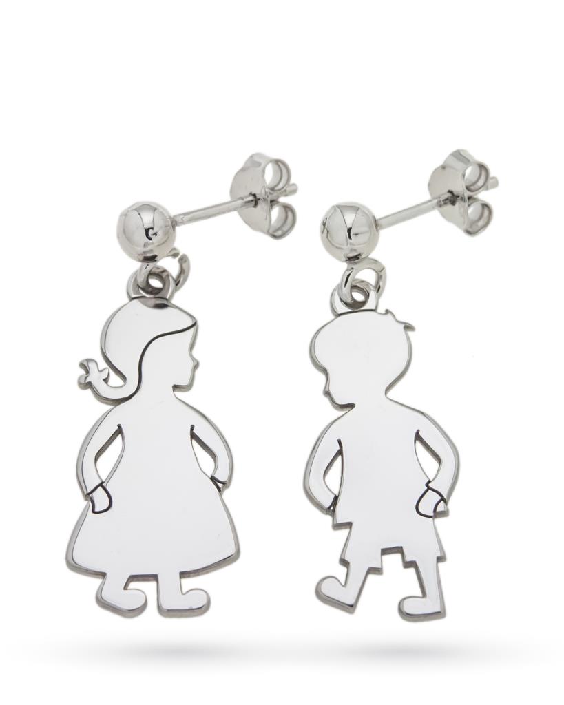 925 sterling silver boy and girl earrings - MY JEWELS