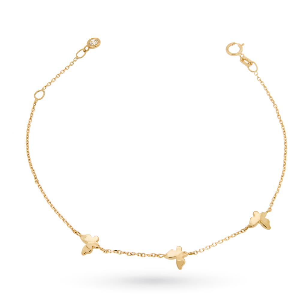 18kt yellow gold bracelet with butterflies - LUSSO ITALIANO