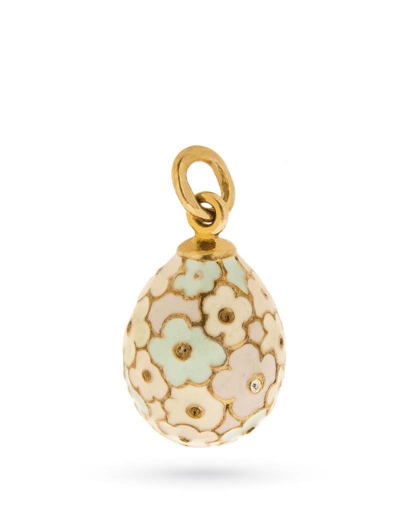 Egg pendant charm Clamori in 925 sterling silver and colored enamel - CLAMORI