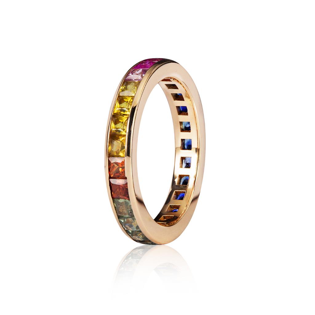 E Jewelry Arcobaleno Anniversario Anello Eternity Per Donna, Fedi