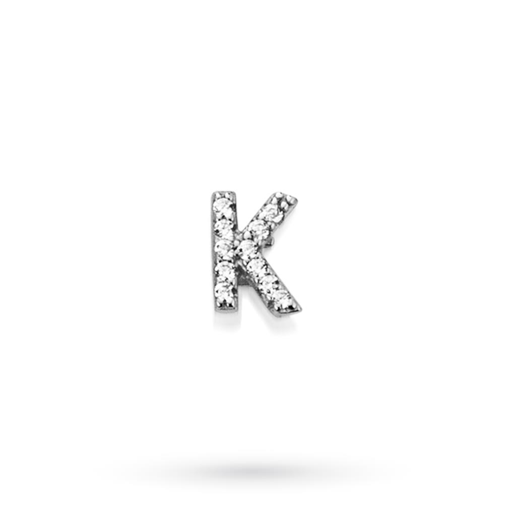 Componente lettera K argento bianco zaffiri  - MARCELLO PANE