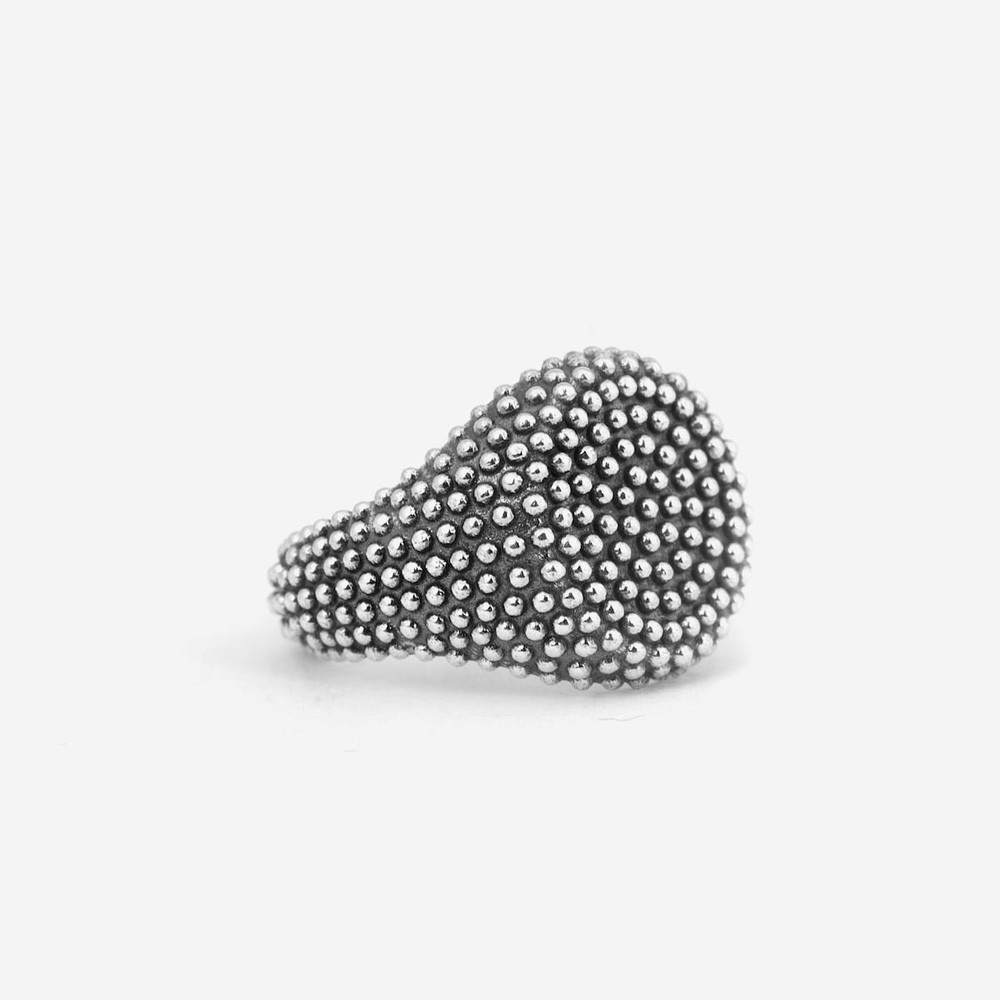  Nove25 burnished silver dotted little finger round chevalier - NOVE25