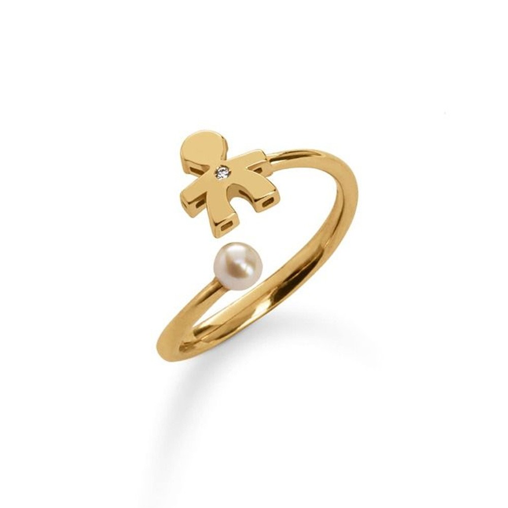 leBebe LBB834 baby pearl gold diamond ring size 13 - LE BEBE