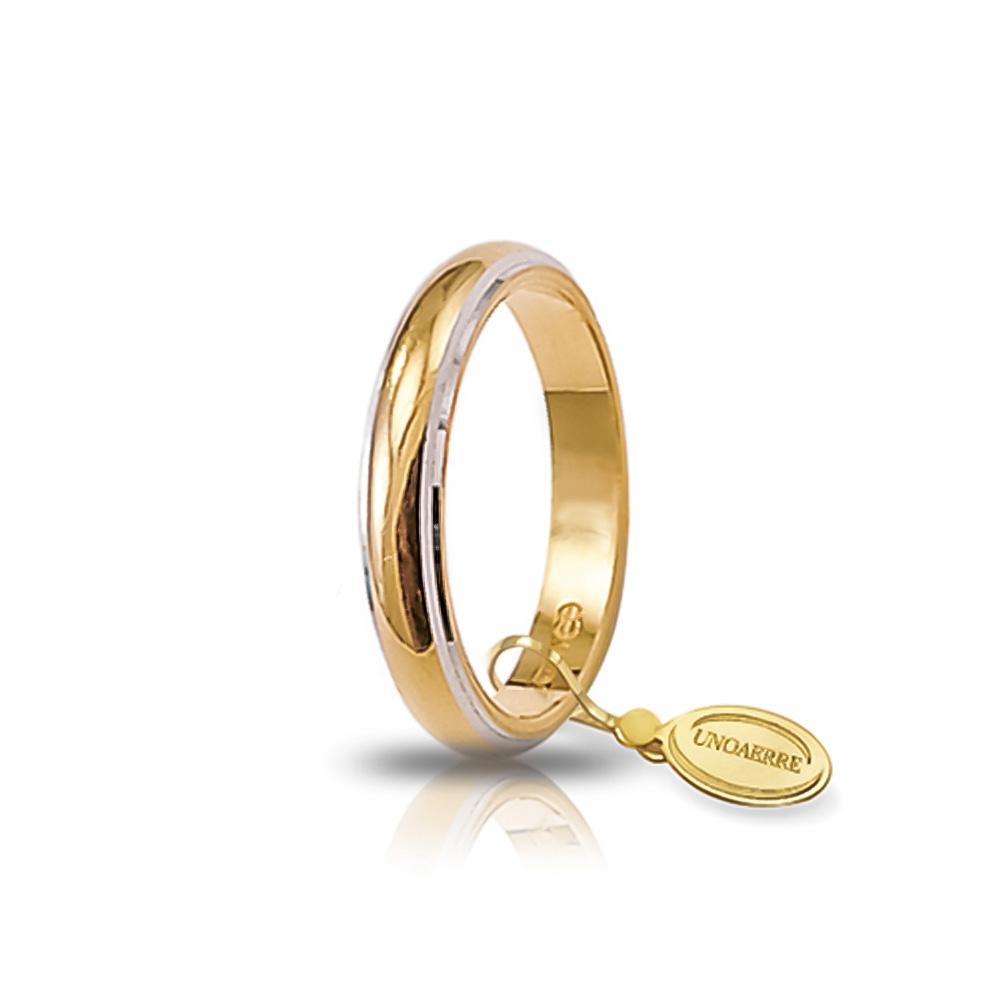 Fede Classica 5 grammi oro giallo e bianco Misura 18 - UNOAERRE