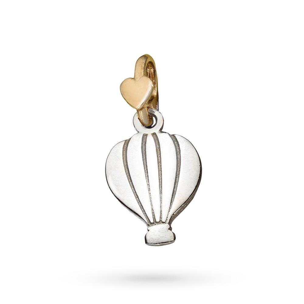 Ciondolo in argento a forma di mongolfiera