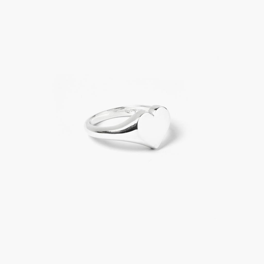 Nove25 shiny silver smooth heart chevalier Size 14 - NOVE25