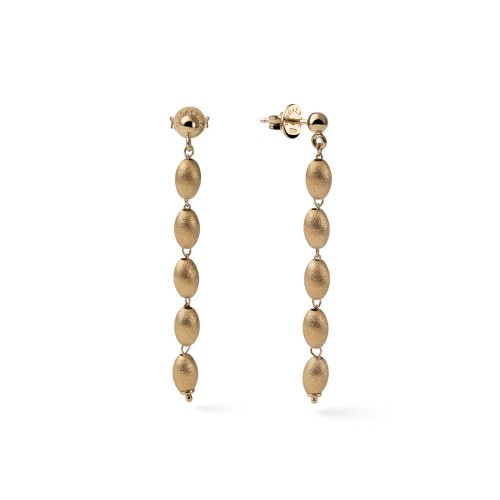 Orecchini pendenti in argento dorato con perle ovali - UNOAERRE