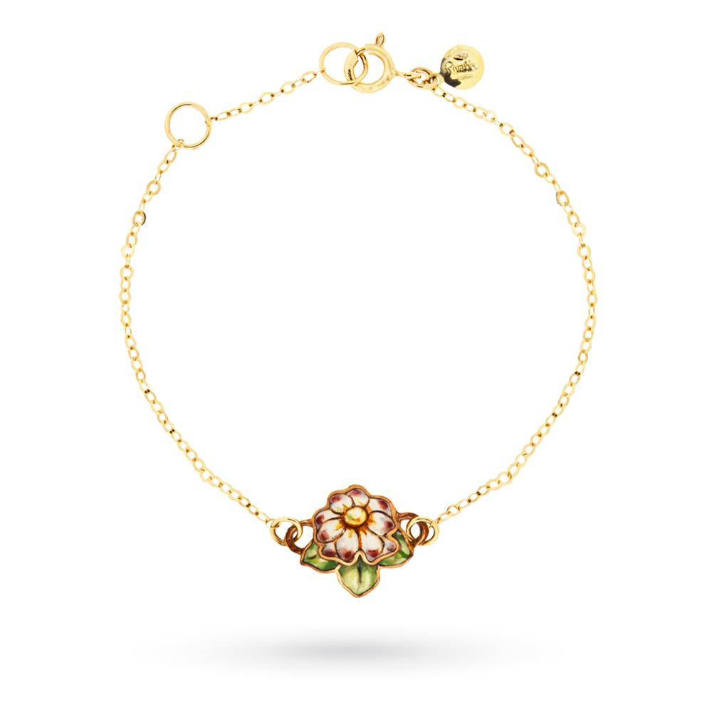 Gabriella Rivalta enamelled daisy flower gold bracelet - GABRIELLA RIVALTA