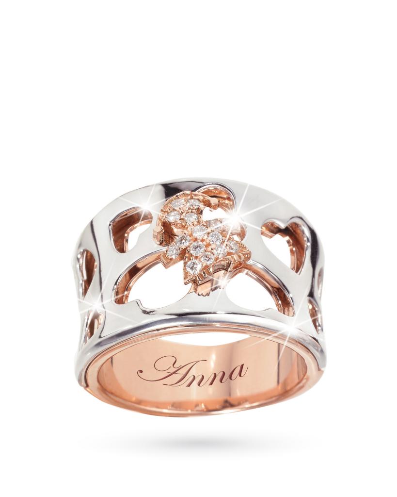 Anello leBebe LBB352 I Divini oro bianco rosa bimba diamanti - LE BEBE