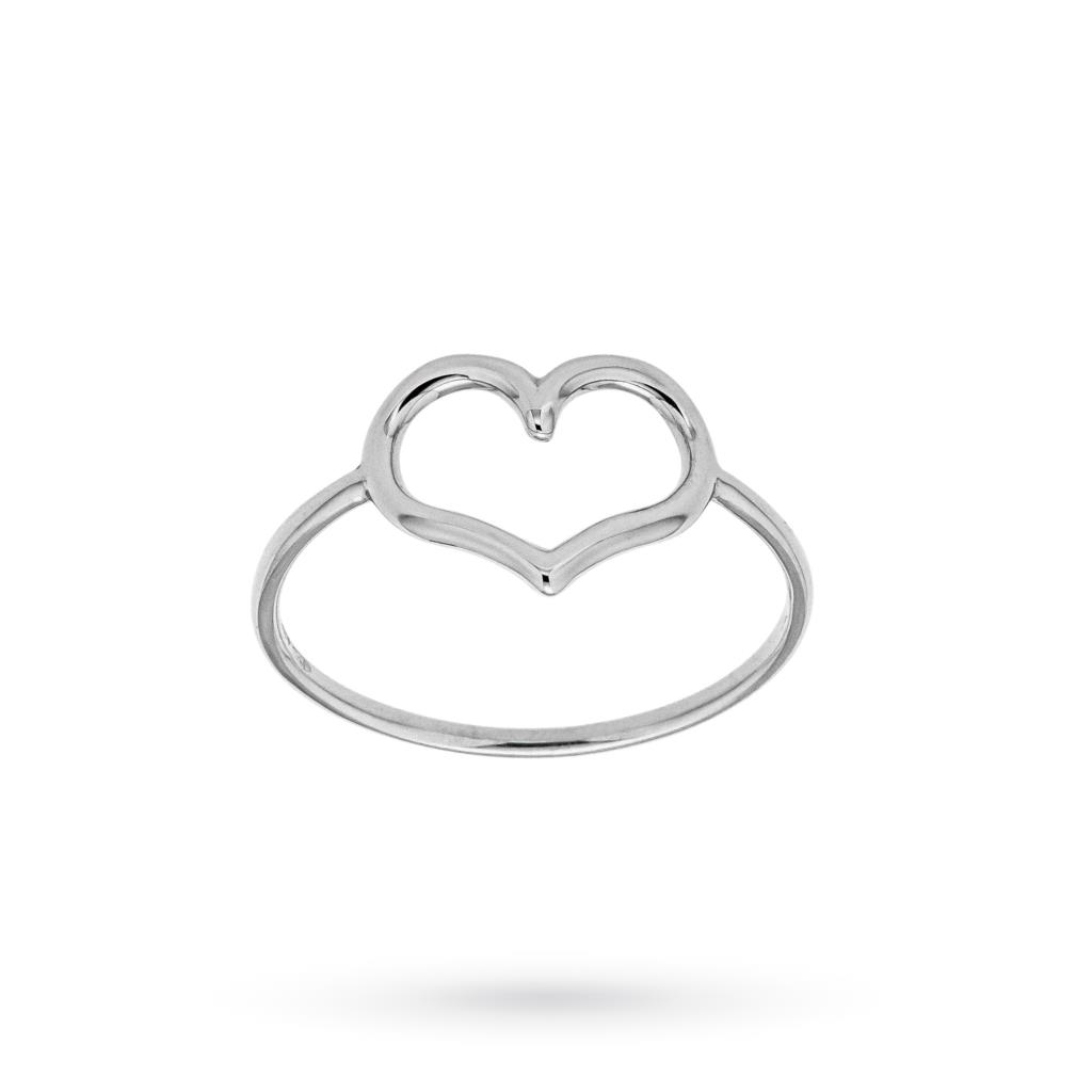 Heart ring 18kt white gold wire - LUSSO ITALIANO