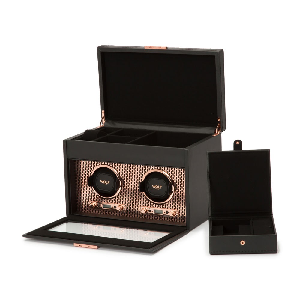  Wolf Double Watch Winder with Storage - Copper - WOLF