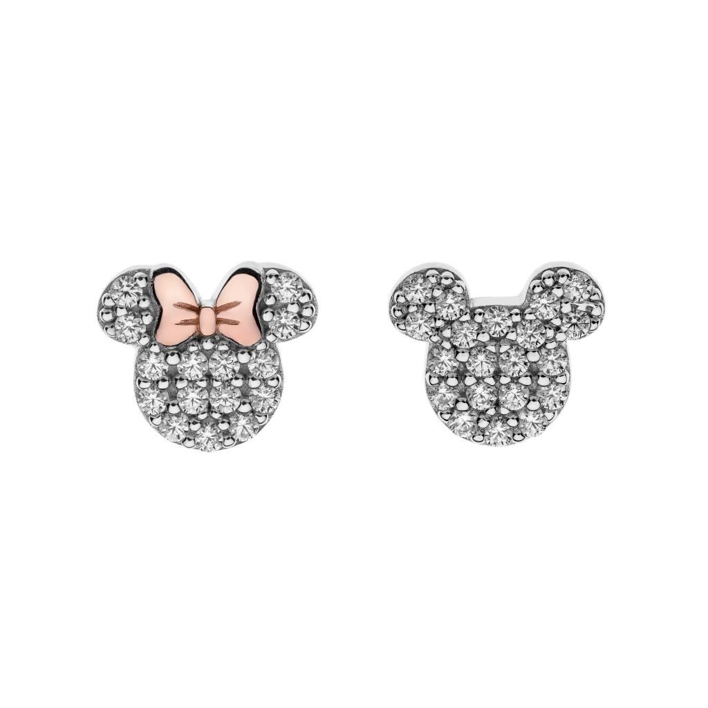 Orecchini bambina Disney Mickey and Minnie cristalli bianchi - DISNEY