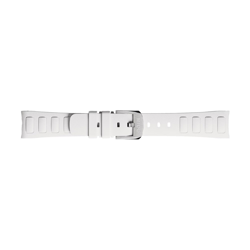  Mido Multifort TV 35 White Rubber Strap 18mm - MIDO