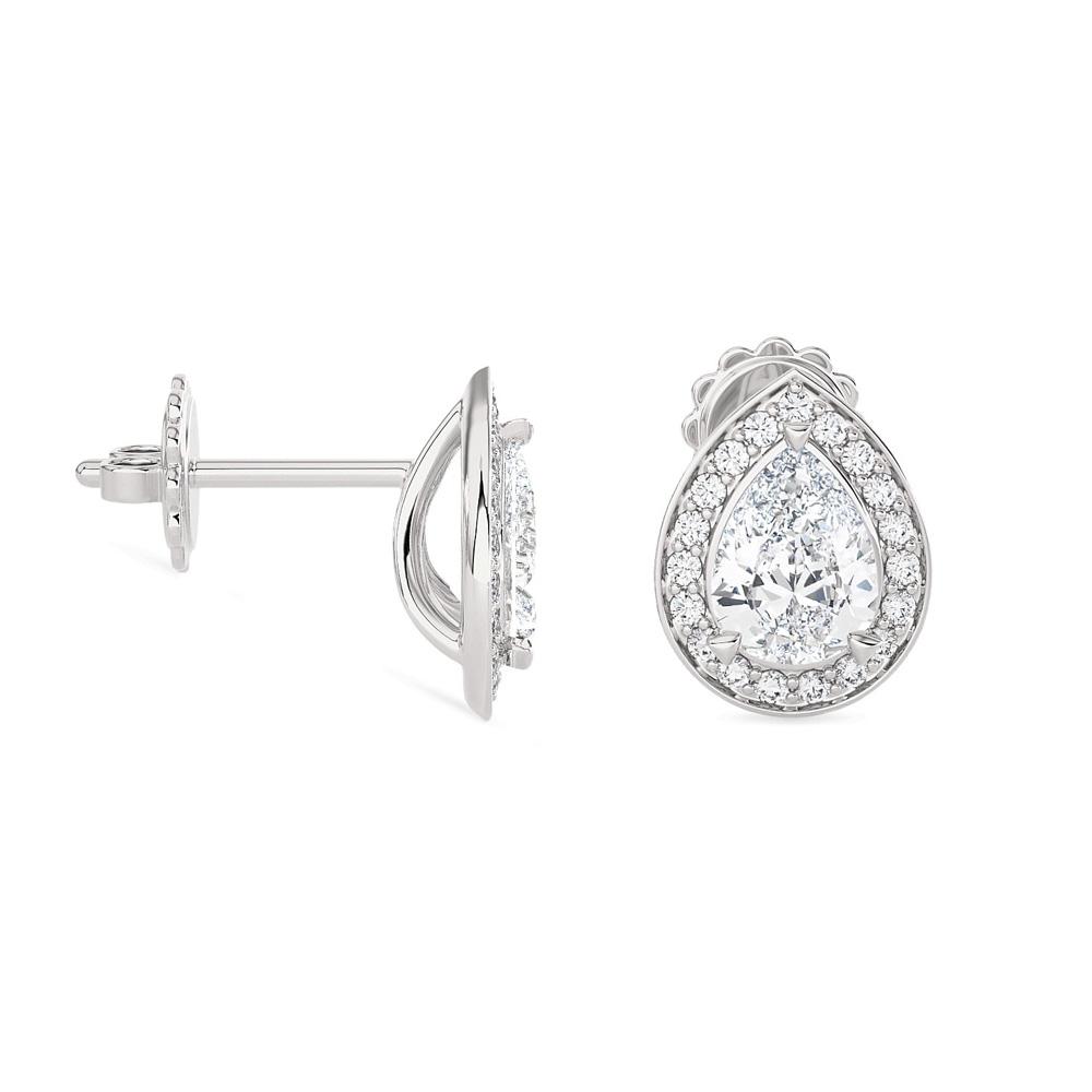  Orecchini oro bianco con diamanti 1,20 Carati Lab-Grown - AMA
