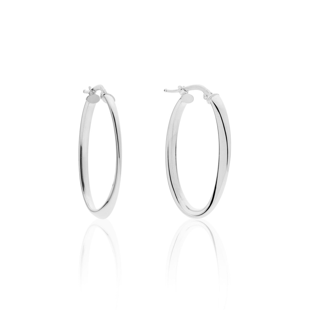 Orecchini Unoaerre 6319 a cerchio ovale in argento - UNOAERRE