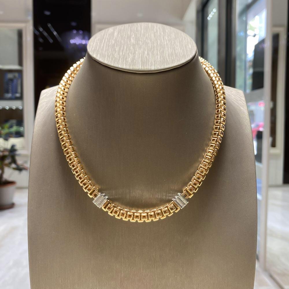  FOPE Mondrian necklace in white rose gold and diamonds 45cm - FOPE