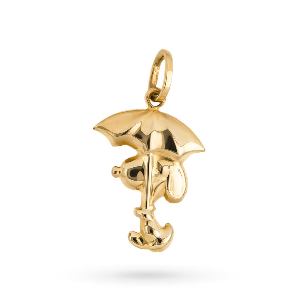 Snoopy charm with umbrella in 18kt yellow gold polished - LUSSO ITALIANO