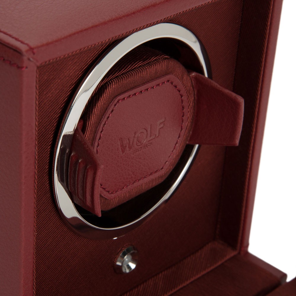  Wolf Single Watch Winder with Cover - Bordeaux - WOLF