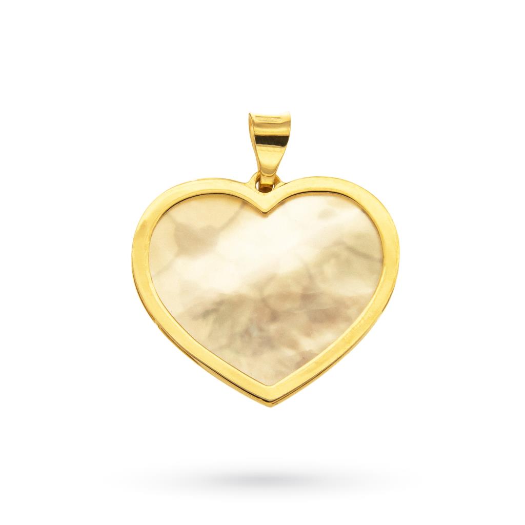  Heart pendant in mother of pearl and 18kt yellow gold - LUSSO ITALIANO
