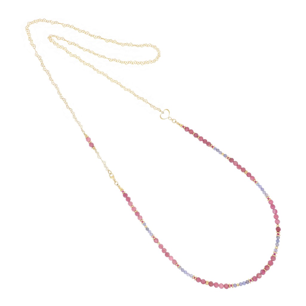 Maman et Sophie CLISF4TOTZ Necklace Stones 925 Silver Gold Plated - MAMAN ET SOPHIE