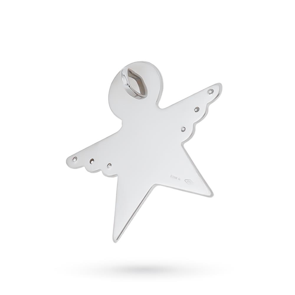  Ciondolo angioletto stella oro bianco 9kt diamanti (grande) - LUSSO ITALIANO