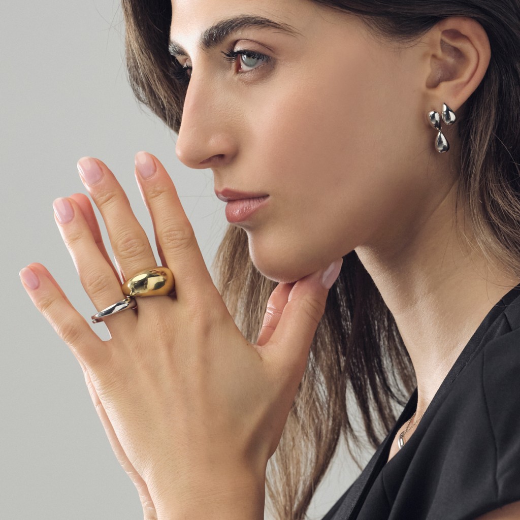 Orecchini Unoaerre 6474 Boule con goccia argento - UNOAERRE