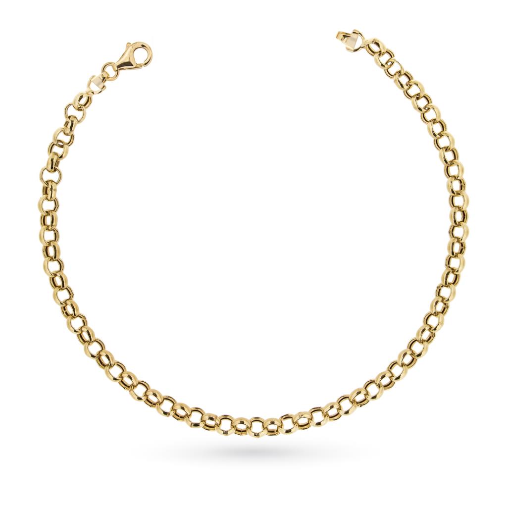 Bracciale in oro giallo maglia rolo con finitura lucida - LUSSO ITALIANO