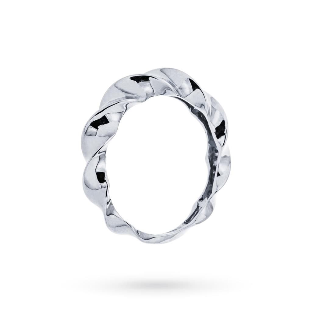 Anello ritorto in oro bianco18kt - LUSSO ITALIANO