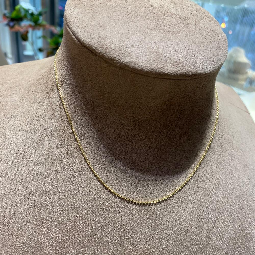  Catenina rolo brillante oro giallo 18kt lucido 40cm Ø 1mm - LUSSO ITALIANO