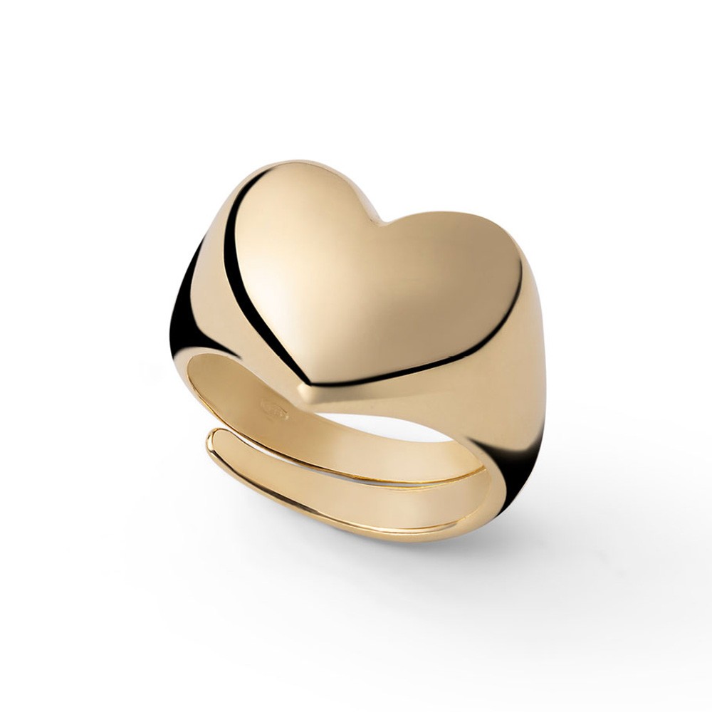 Anello Unoaerre 6628-12 in argento dorato con cuore - UNOAERRE