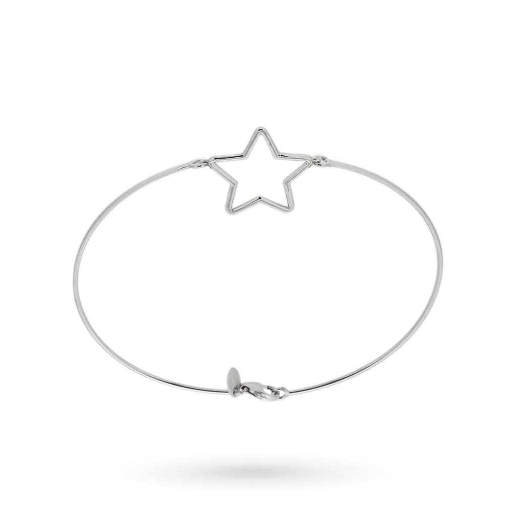 White gold wire bracelet star silhouette - UNBRANDED