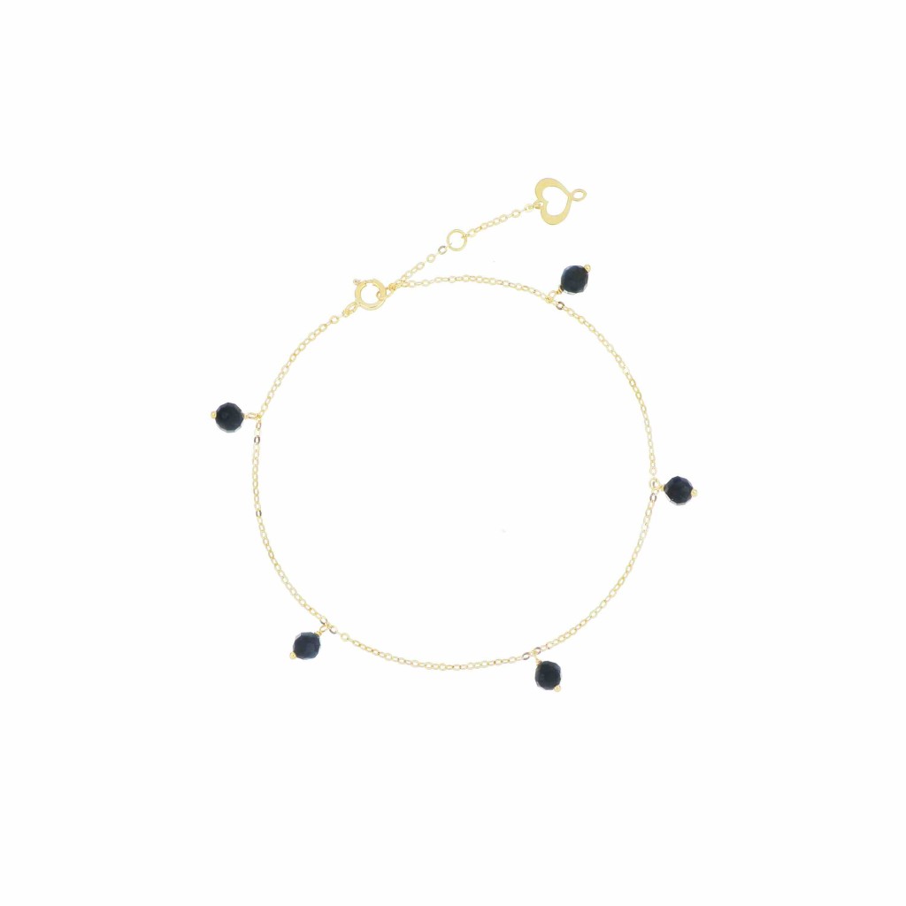 Bracciale Maman et Sophie oro giallo cinque sfere zaffiro pendenti - MAMAN ET SOPHIE