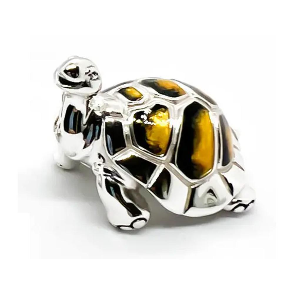  Large turtle ornament in silver and enamel - SATURNO