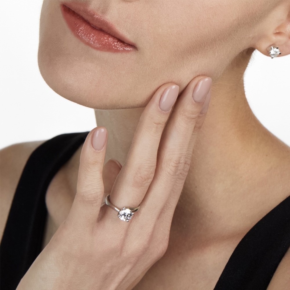  Solitario oro bianco con diamante ~1 Carato Lab-Grown - AMA