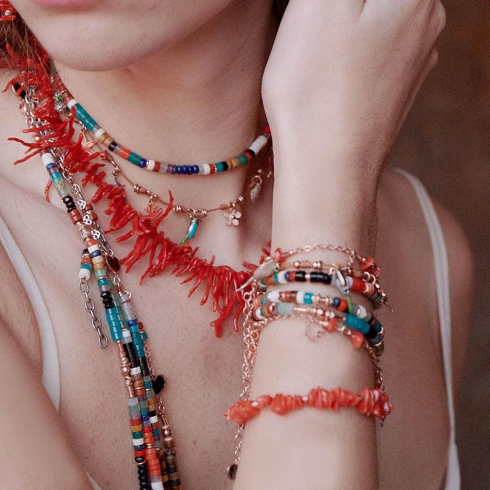  Bracciale argento con coralli rossi - MAMAN ET SOPHIE