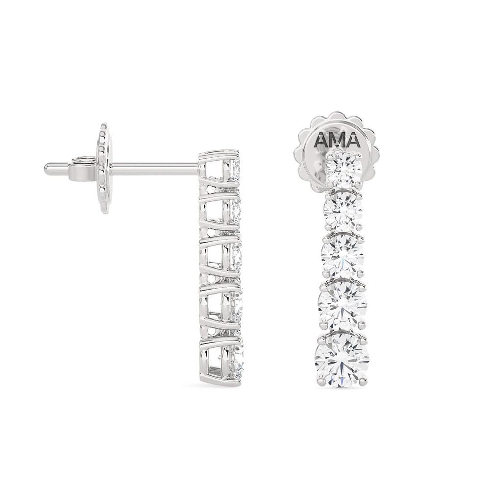  Orecchini pendenti rigidi oro bianco diamanti 1,14 Carati Lab-Grown - AMA