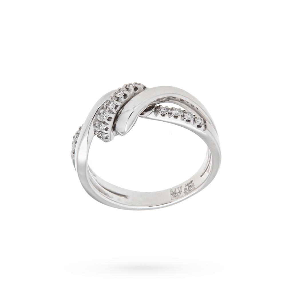 Anello fili oro bianco intrecciati diamanti 0,20ct Mirco Visconti - MIRCO VISCONTI