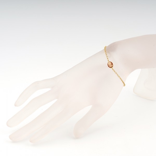  Gold plated silver bracelet with central face cameo - CAMEO ITALIANO