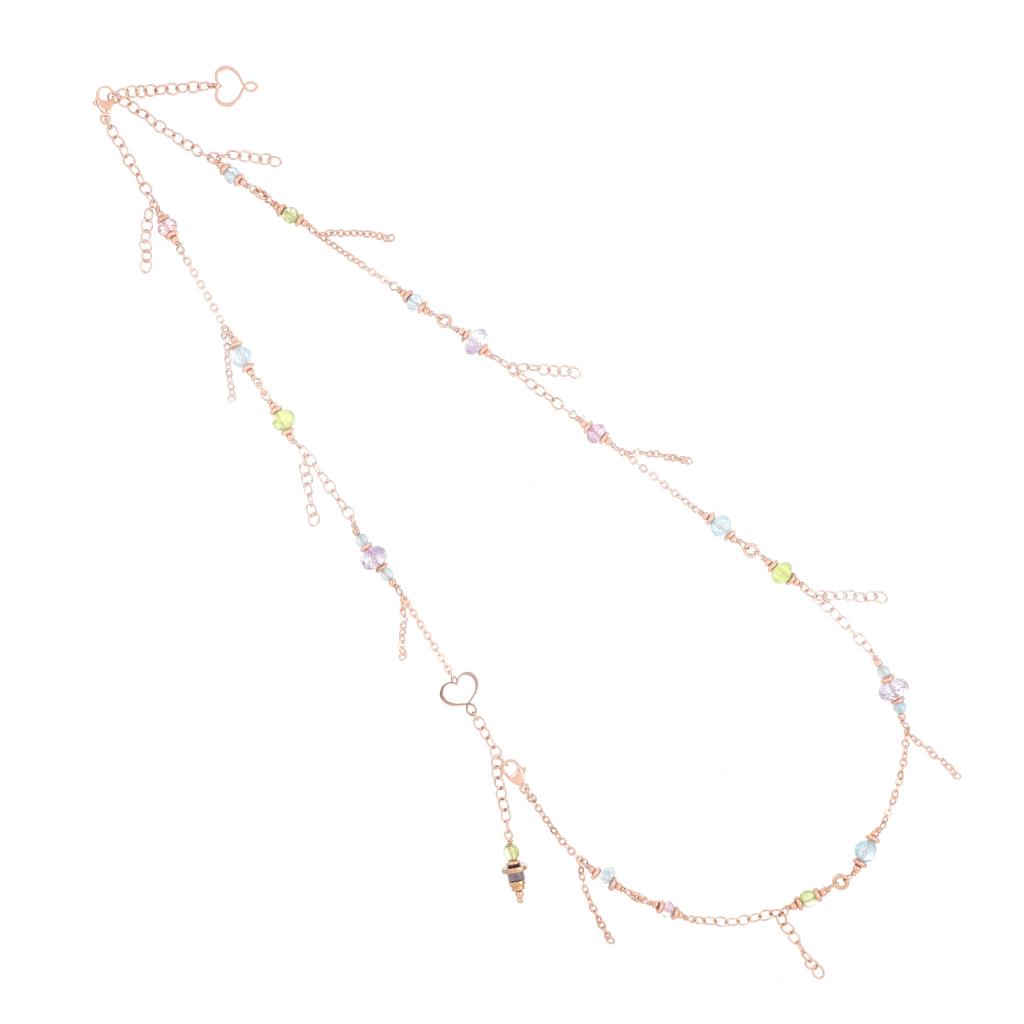 Necklace-Bracelet double deco multicolor pendants Maman et Sophie CLDECMX6. - MAMAN ET SOPHIE
