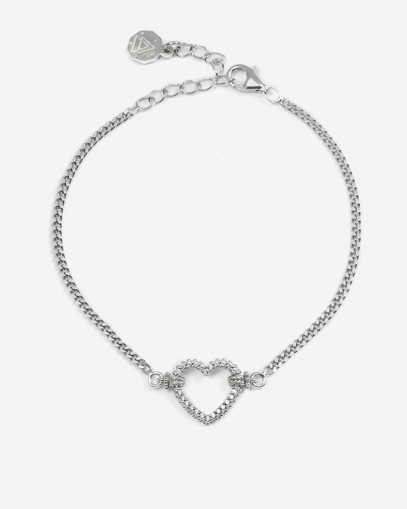 Nove25 shiny rhodium-plated silver tight love bracelet - NOVE25