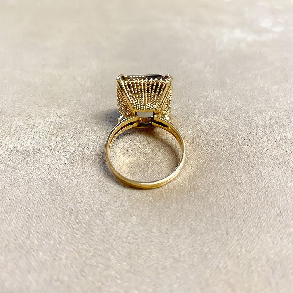  Anello oro rosa topazio brown 14,1 x 14,6mm - LUSSO ITALIANO