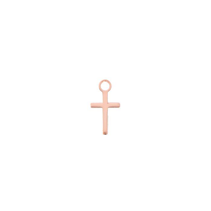 18kt rose gold cross charm Luxury Piercing by Maman et Sophie - MAMAN ET SOPHIE