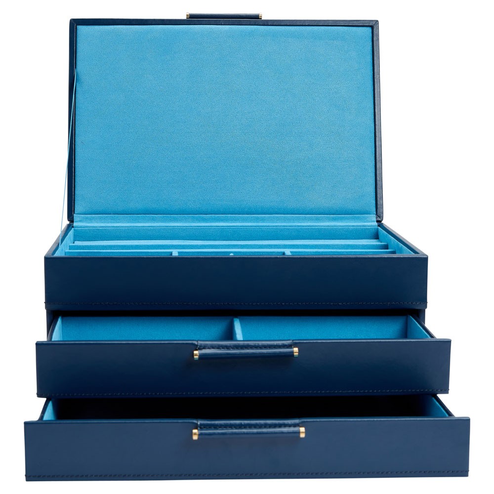  Wolf Jewellery Box with Drawers - Indigo - WOLF
