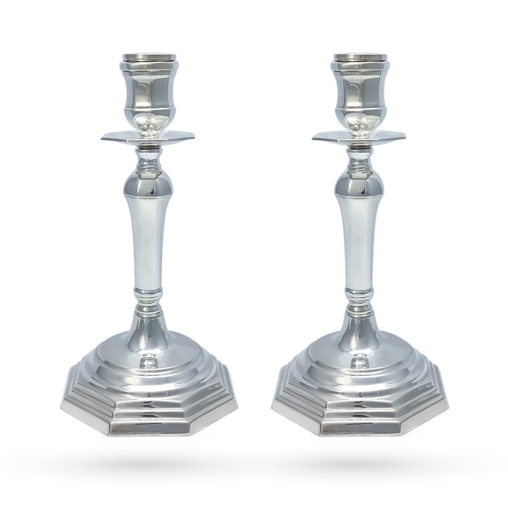Coppia candelieri argento 1 fiamma h22cm - STANCAMPIANO