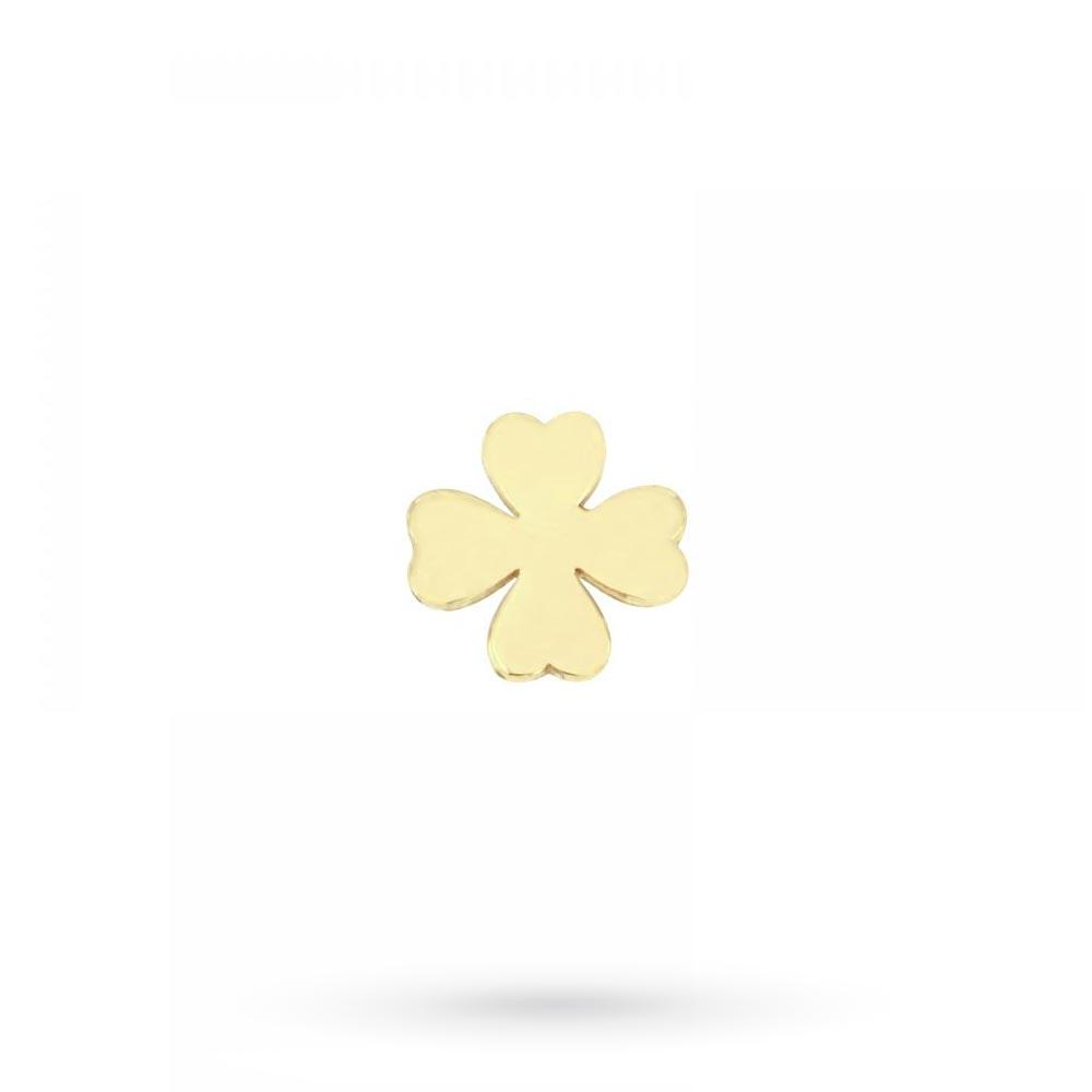 Single small four-leaf clover earring in golden silver - MAMAN ET SOPHIE