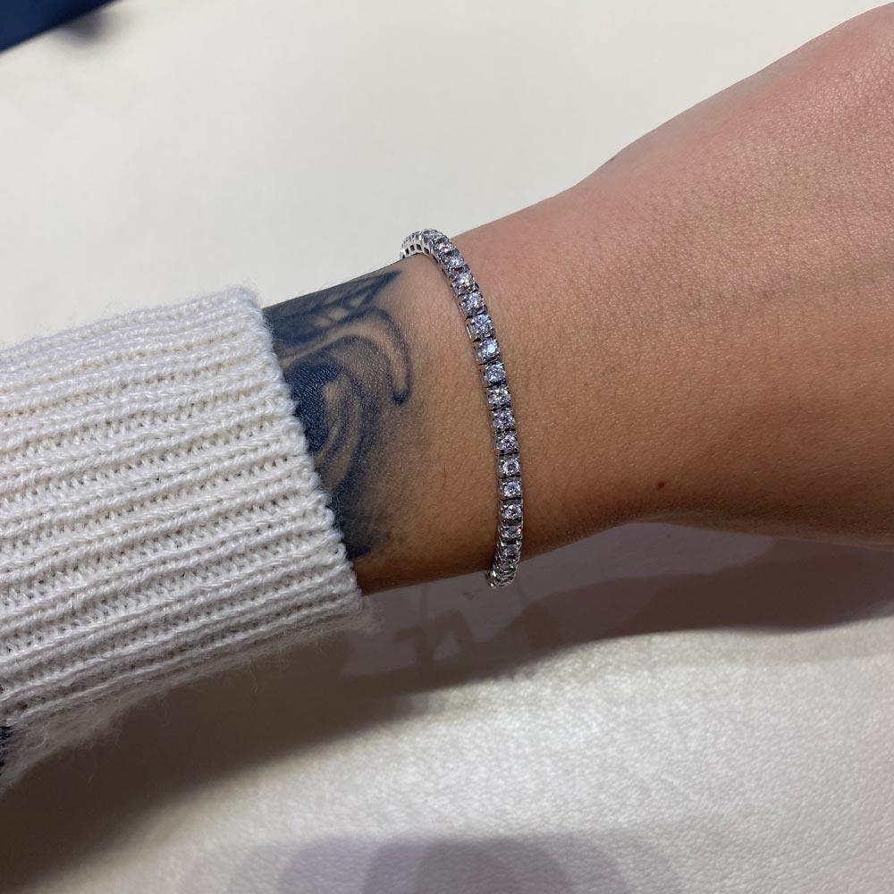 Bracciale tennis oro bianco diamanti 2,28ct G SI - LELUNE