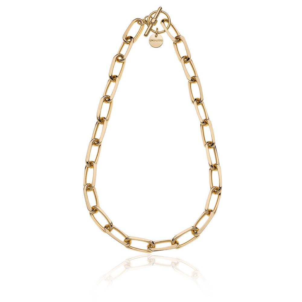 Collana Unoaerre 2023 in bronzo dorato catena forzatina - UNOAERRE