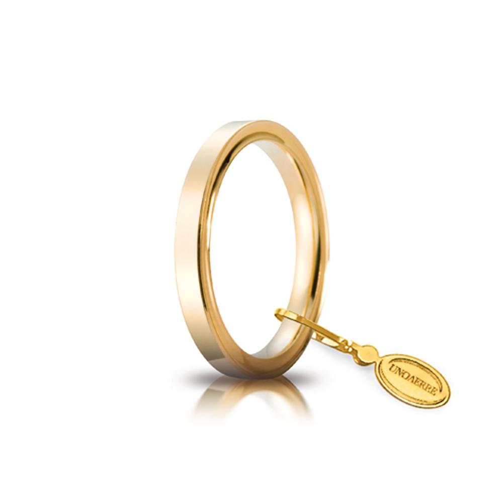 Wedding ring Circles of Light mm.2.5 in yellow gold size 16 - UNOAERRE