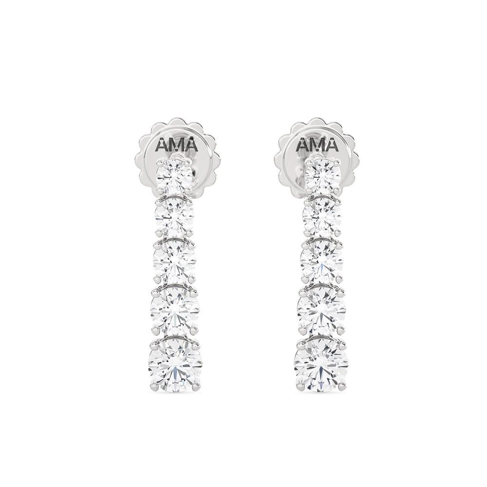 Orecchini pendenti rigidi oro bianco diamanti 1,14 Carati Lab-Grown - AMA